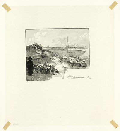 Svítání, čtrnáctá deska z knihy Le Long de la Seine et des Boulevards od Louis Auguste Lepère