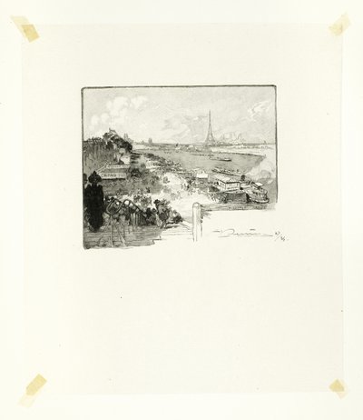Svítání, čtrnáctá deska z knihy Le Long de la Seine et des Boulevards od Louis Auguste Lepère
