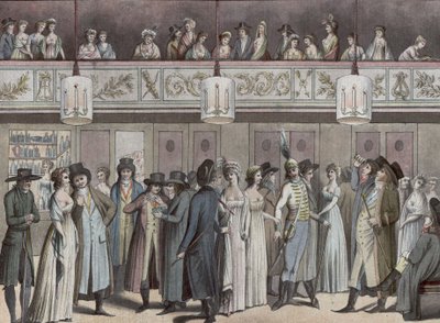 Foyer du Théâtre Montansier v Palais-Royal). Hippolyte Destailleur Collection (1822-1893) od Louis Binet