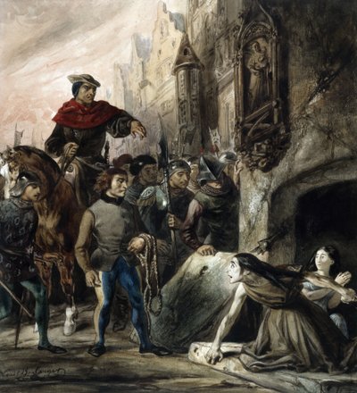 La Esmeralda bráněná La Sachette. od Louis Boulanger