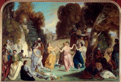 Tanec múz Obraz Louis Boulanger (1806-1867) 1851 Ne. 2,2x3,25 m Paříž, Carnavalet Museum od Louis Boulanger