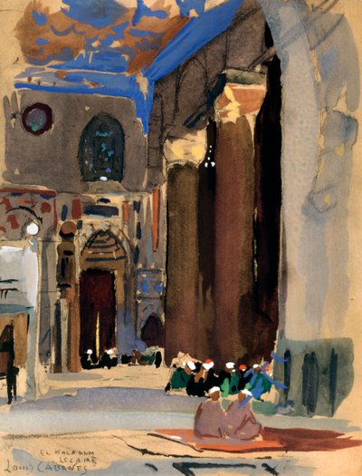 Interiér mešity sultána Kalaouna, Káhira, Egypt, 1928 od Louis Cabanes