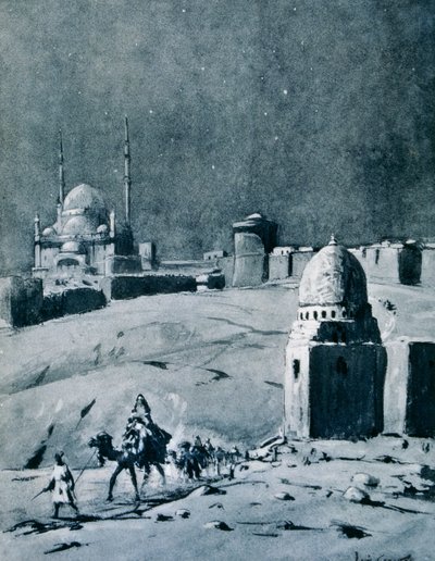 Mešita Muhammada Aliho za měsíčního svitu, Káhira, Egypt, 1928 od Louis Cabanes