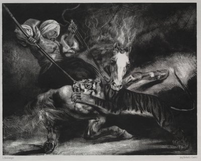 Útok tygra. od Louis Candide Boulanger