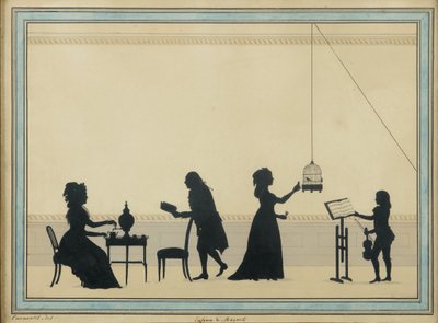 Rodina Mozart, c. 1763 od Louis Carrogis dit Carmontelle