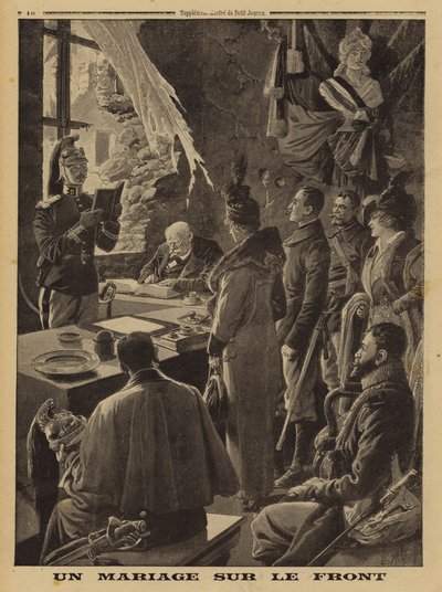 Manželství na frontě, Hauteville, Arras, Francie, první světová válka od Louis Charles (after) Bombled