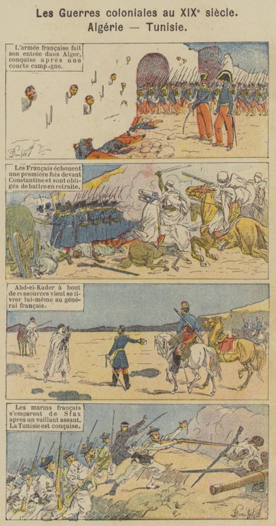 Koloniální války v 19. století, Alžírsko, Tunisko (barevné lito) od Louis Charles (after) Bombled