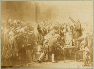 Přísaha tenisového kurtu, 20. června 1789 (sépiová fotografie) od Louis Charles Auguste (after) Couder