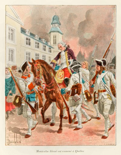 Bombardovaný Louis (1862 - 1927); Generál Louis Joseph (Louis-Joseph) z Montcalmu (1712-1759) zraněný byl vrácen do Quebecu po bitvě na Abrahamských pláních dne 13. od Louis Charles Bombled