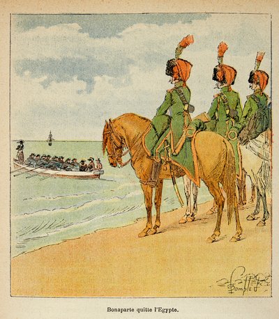 Ilustrace Bombled Louis (1862-1927) z knihy „Památník svaté Heleny“ od hraběte Emmanuela de Las Cases (1766-1842): Bonaparte opustil Egypt 23. srpna 1799, soukromá sbírka od Louis Charles Bombled