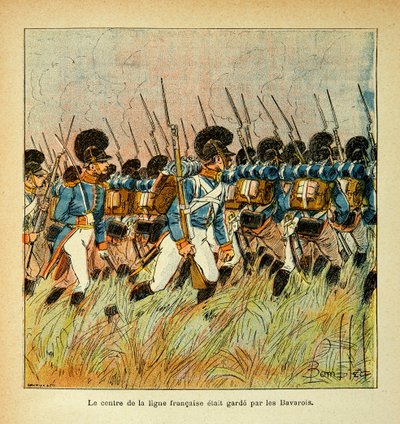 Ilustrace Bombled Louis (1862-1927) z knihy „Památník svaté Heleny“ od hraběte Emmanuela de Las Cases (1766-1842): Bavorská armáda integrovaná s Armee Napoleona, soukromá sbírka od Louis Charles Bombled