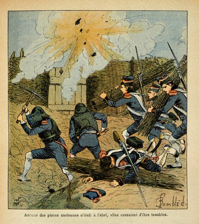 Ilustrace Bombled Louis (1862-1927) z knihy „Památník svaté Heleny“ od hraběte Emmanuela de Las Cases (1766-1842): Siege of a City, Soukromá sbírka od Louis Charles Bombled