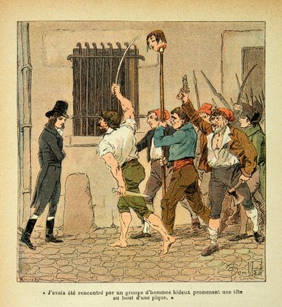 Ilustrace Bombled Louis (1862-1927) z knihy „Památník svaté Heleny“ od hraběte Emmanuela de Las Cases (1766-1842): Bonaparte během francouzské revoluce konfrontující dav, soukromá sbírka od Louis Charles Bombled