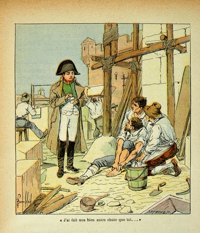 Ilustrace Bombled Louis (1862-1927) z knihy „Památník svaté Heleny“ od hraběte Emmanuela de Las Cases (1766-1842): Na ostrově Elba byl hrobkou macon zaměstnaný v budovách nařízených císařem. Napoleon, který se ho snažil utěšit, řekl od Louis Charles Bombled