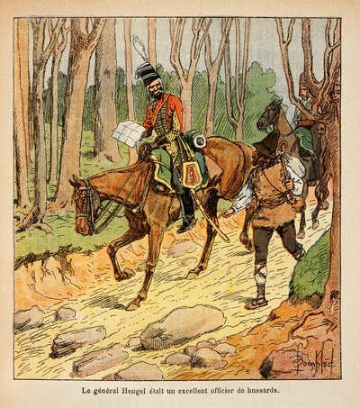 Ilustrace Bombled Louis (1862-1927) z knihy „Památník sv. Heleny“ od hraběte Emmanuela de Las Cases (1766-1842): Generál Hengel, důstojník husarů během italského tažení, soukromá sbírka od Louis Charles Bombled