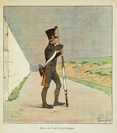 Ilustrace Bombardovaného Louise (1862-1927) z knihy „Památník svaté Heleny“ od hraběte Emmanuela de Las Cases (1766-1842): Student polytechnické školy, soukromá sbírka od Louis Charles Bombled