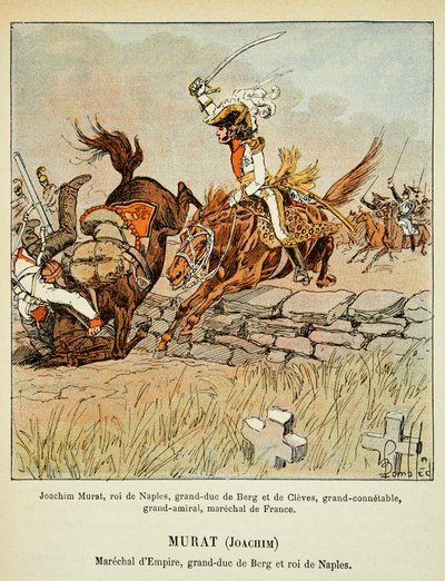 Ilustrace Bombardovaného Louise (1862-1927) z knihy „Památník svaté Heleny“ od hraběte Emmanuela de Las Cases (1766-1842): Poplatek Joachima Murata (1767-1815), soukromá sbírka od Louis Charles Bombled