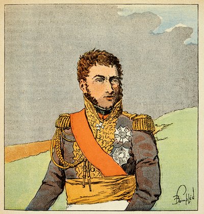 Ilustrace Bombardovaného Louise (1862-1927) z knihy „Památník svaté Heleny“ od hraběte Emmanuela de Las Cases (1766-1842): Portrét marechala Louise Gabriela Sucheta (1770-1826), vévody z Albufery, soukromá sbírka od Louis Charles Bombled