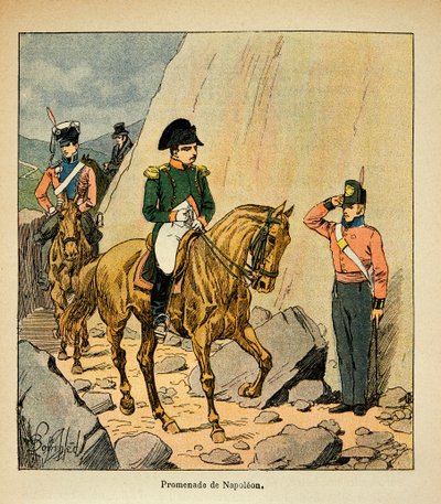 Ilustrace Bombardovaného Ludvíka (1862-1927) z knihy „Památník svaté Heleny“ od hraběte Emmanuela de Las Cases (1766-1842): Promenáda císaře Napoleona do St. Helene, soukromá sbírka od Louis Charles Bombled