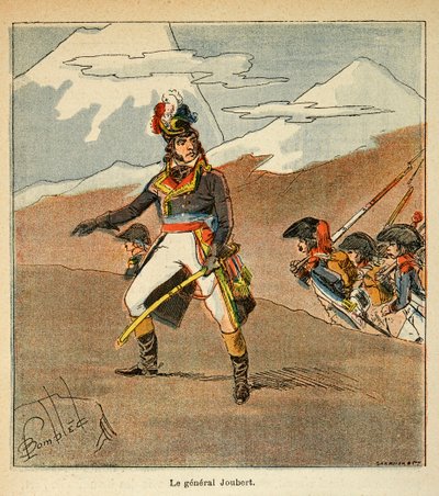 Ilustrace Bombardovaného Louise (1862-1927) z knihy „Památník svaté Heleny“ od hraběte Emmanuela de Las Cases (1766-1842): Portrét generála Jouberta (1769-1799), soukromá sbírka od Louis Charles Bombled