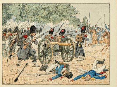 Ilustrace převzatá z knihy „The Heros of the Siecle“, anekdotické recitace Dicka de Lonlay a ilustrované Louisem Bombledem (1862-1927) od Louis Charles Bombled