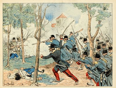 Ilustrace převzatá z knihy „Hrdinové století“, anekdotické recitace Dicka de Lonlay a ilustrované Louisem Bombledem (1862-1927) od Louis Charles Bombled
