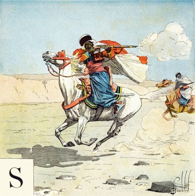 Písmeno S: Spahis, "Budu vojákem" - Vojenská abeceda od Louis Charles Bombled