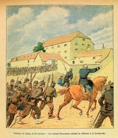 Východní Armee seržanta Eugena, dit Grenest, ilustrovaný Louisem Bombledem (1862-1927) (francouzsko-německá válka; kampaň 1870-1871): Obrana města Dijon 30. října od Louis Charles Bombled
