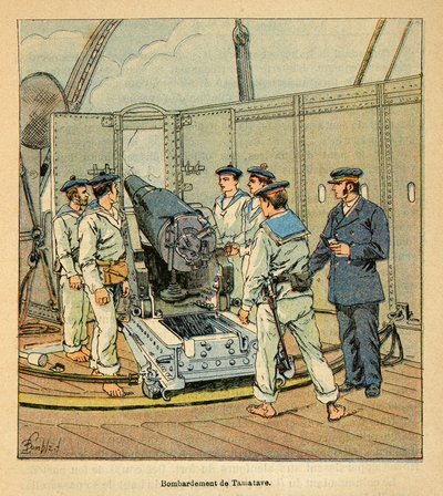 The War in Madagascar-Anecdotal History of the French Expeditions of 1885-1895 (Válka na Madagaskaru - anekdotické dějiny francouzských výprav v letech 1885-1895), autor Henri Galli dit Galllichet (1854-1922), ilustroval Louis Bombled (1862-1927): Bombardo od Louis Charles Bombled