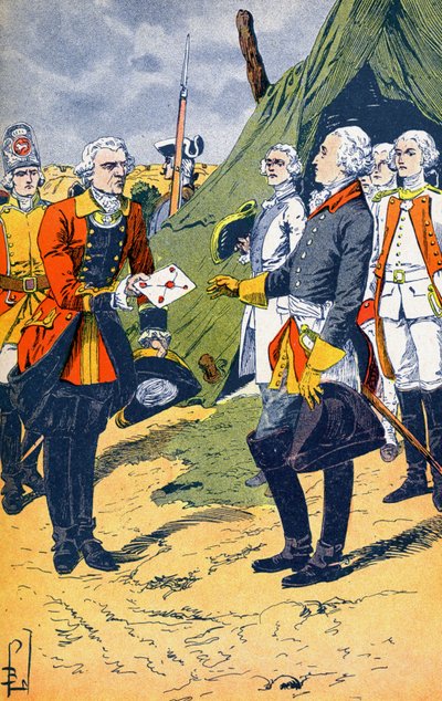 Washingtown přijímá kapitulaci Yorktownu od Louis Charles Bombled