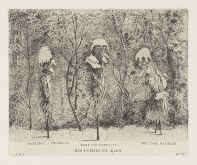 Fantasy kompozice o prusko-francouzské válce Knife rosiers and hiver (titul na předmětu) od Louis Charles Hora Siccama