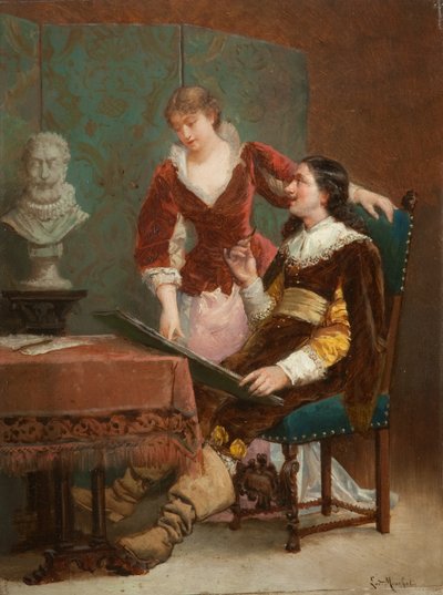 Umělcův kritik od Louis Claude Mouchot
