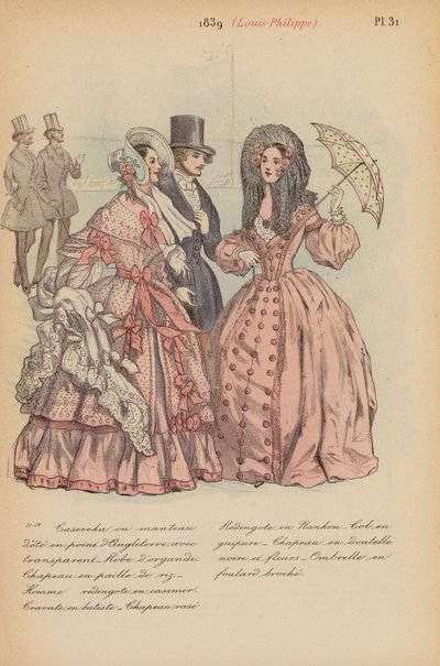 Francouzská móda: (barevná litografie). od Louis Colas