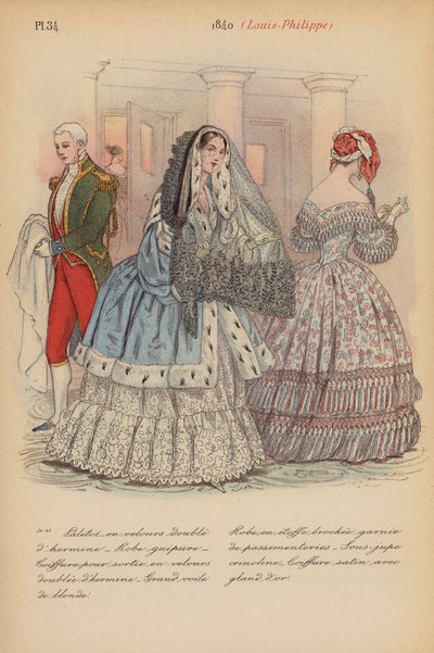 Francouzská móda: (barevná litografie). od Louis Colas