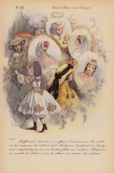 Francouzská móda: 1840 a 1850, Louis-Philippe (barevná litografie) od Louis Colas