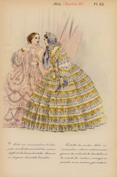 Francouzská móda: 1854, Napoleon III (barevná litografie) od Louis Colas