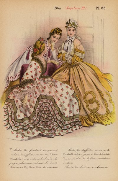 Francouzská móda: 1862, Napoleon III (barevná litografie) od Louis Colas