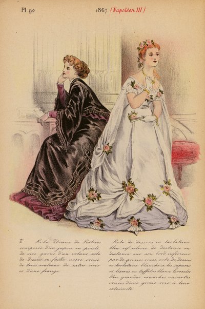 Francouzská móda: 1867, Napoleon III (barevná litografie) od Louis Colas