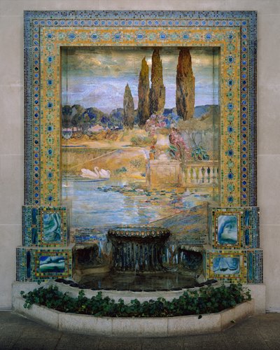 Zahradní krajina, cca 1905–1915 (skleněná favrile mozaika) od Louis Comfort Tiffany