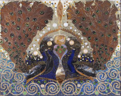 Paví mozaika ze vstupní haly domu Henryho O. Havemeyera v New Yorku od Louis Comfort Tiffany