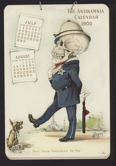 Ilustrace pro kalendář Antikamnia, 1900 od Louis Crucius or Crusuius