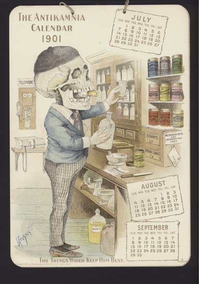 Ilustrace pro kalendář Antikamnia, 1901 od Louis Crucius or Crusuius