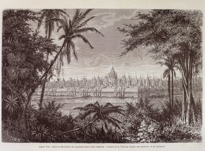 Pohled na Angkor Thom kolem roku 1870 - v "" Voyage au Cambodia "" Louis Delaporte, Paříž od Louis Delaporte