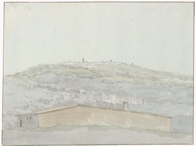Gezicht op Montefusco Pohled na Montefusco (název na objektu) Cesty po Itálii, Sicílii a Maltě - 1778 (název série) od Louis Ducros