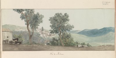 Gezicht op Paterno Pohled na Paterno (název na objektu) Cesty po Itálii, Sicílii a Maltě - 1778 (název série) od Louis Ducros