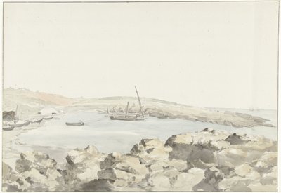 Gezicht op de Haven van Luogo Vivo Výškový pohled na přístav Luogo Vivo Cesty po Itálii, Sicílii a Maltě - 1778 (název série) od Louis Ducros
