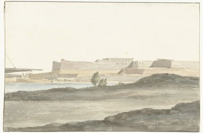 Pohled na hrad v přístavu Barletta Vue du Château, qui domine le port de Barletta (název na objektu) Voyage en Italy a Sicile et à Malte - 1778 (název série) od Louis Ducros