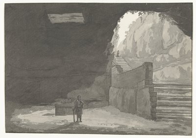 Jeskyně Fontein v de Oude stad Manduria Jeskyně a fontána Mandurians zmíněná v Plinius Cesty po Itálii, Sicílii a Maltě - 1778 (název série) od Louis Ducros