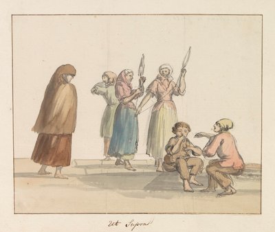 Tradiční kroje ostrova Gozo Kostým de Ghozo (název na objektu) Voyage en Italy a Sicile et à Malte - 1778 (název série) od Louis Ducros