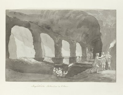Podzemní van het amfiteátr van Catanië Amfiteátr Catania (název na objektu) Cesty po Itálii, Sicílii a Maltě - 1778 (název série) od Louis Ducros
